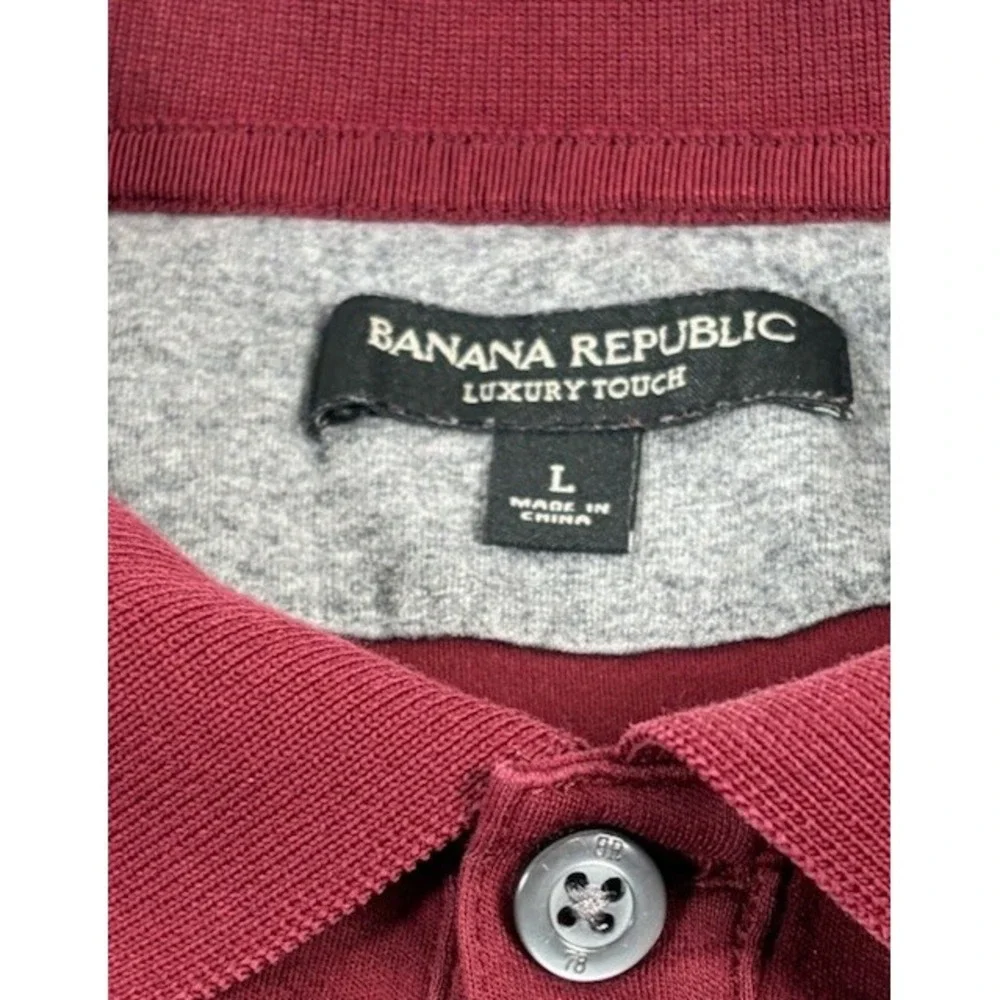 Banana Republic Luxury Touch Polo Shirt Men's Size Large Short Sleeve Casual Red